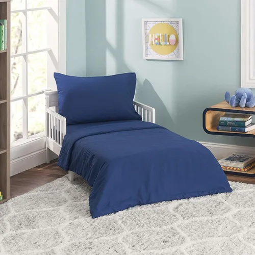 Miniatura 16 de EVERYDAY KIDS Juego de ropa de cama de 4 piezas para niños pequeños – Aventuras del espacio exterior – Incluye edredón, sábana encimera, sábana