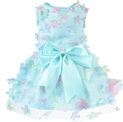 Miniatura 10 de Laifug Vestido de perro con estampado de cachorro, vestido de princesa para perro, ropa de fiesta linda (rosa, M)