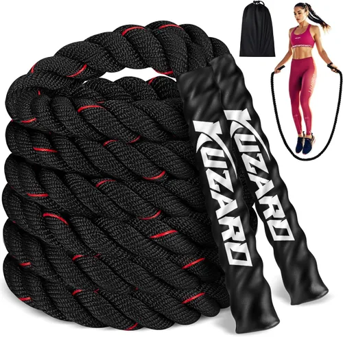 KUZARO Cuerda de saltar, Cuerda de saltar con peso para mujeres, Cuerdas de saltar pesadas para fitness, Equipo de ejercicio para gimnasio en casa,
