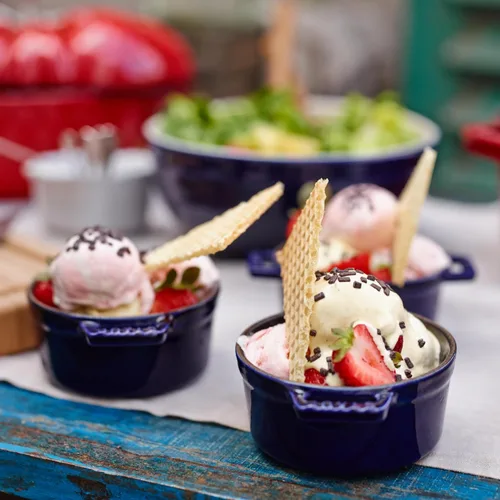 Miniatura 4 de STAUB Horno holandés Ceramics Mini Round Cocotte de 3 piezas, azul oscuro