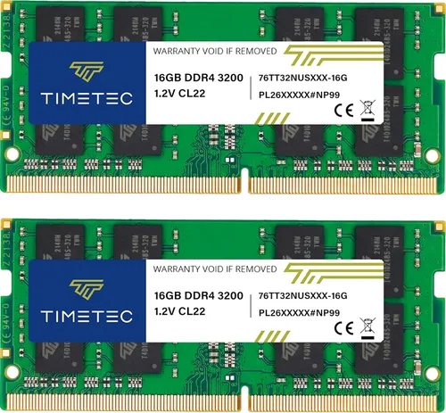 Miniatura 27 de Timetec 16GB Kit (2x8GB) DDR4 3200MHz (o 2933MHz o 2666MHz) PC4-25600 No ECC Sin búfer 1.2V CL22 1Rx8 Rango único 260 pines SODIMM Módulo de memoria
