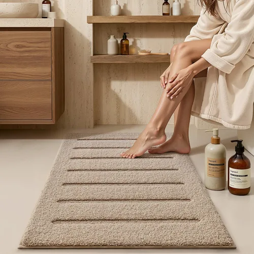 Miniatura 4 de LUMI Tapetes de baño antideslizantes y agradables a la piel, tapetes de baño de calidad de hotel para baño, tapete de ducha lavable y esponjoso