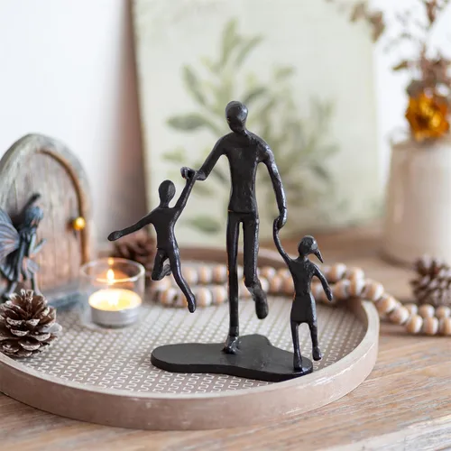Miniatura 9 de Regalos de cumpleaños para papá de Sziqiqi - Estatua de hierro de amor entre padre e hijo, escultura para decoración del día del padre, boda