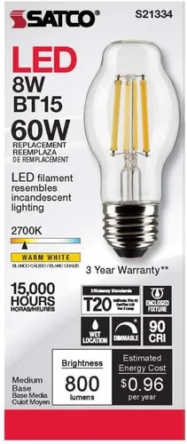 Miniatura 4 de Satco 6Pk 8w BT15 LED 2700K base mediana regulable - 60w equiv