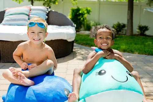 Miniatura 5 de Posh Creations Flotadores flotantes de animales y fideos con EPS para niños, adolescentes y adultos, cómodo flotador de piscina de peluche