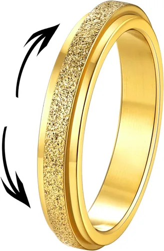 Supcare Anillos antiestrés para mujer de 4/6/0.315 in para la ansiedad, anillo de pulgar con chorro de arena, regalo para mujeres, talla 7-14 (con