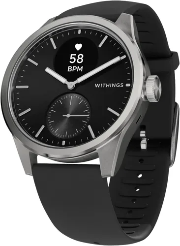 WITHINGS ScanWatch 2 - Hybrid Smart Watch, Heart Rate Monitoring, Fitness Tracker, Cycle Tracker, Sleep Monitoring, GPS Tracker, 30-Day Battery Negro