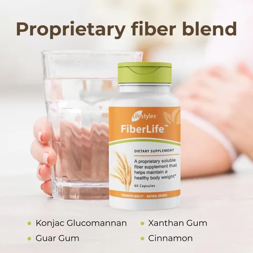 Miniatura 3 de Intra Lifestyles FiberLife Suplemento – Fibra soluble para la salud digestiva y control del apetito con Konjac, goma guar, goma xantana y canela