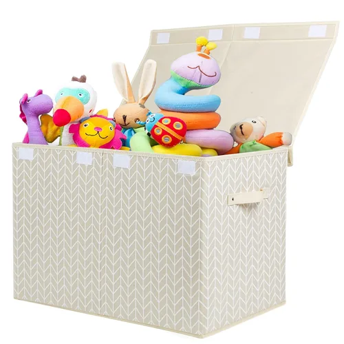 Miniatura 13 de Mayniu Caja grande de almacenamiento de juguetes para niñas y niños, resistente caja de juguetes organizadora con tapa para sala de estar, Rosa