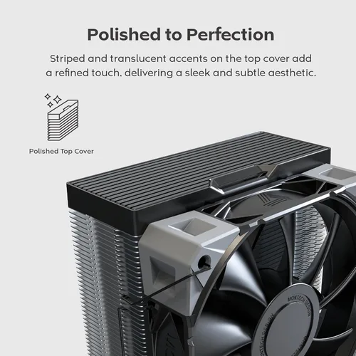 Miniatura 7 de MONTECH NX400 - Enfriador de aire de CPU, torre única, 4 tubos de calor avanzados, disipador de calor de 52 aletas, E28, ventilador de presión