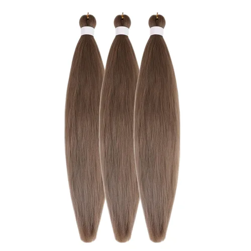 Miniatura 57 de Pelo corto negro trenzado preestirado de 14 pulgadas para trenzas sin nudos, pelo sintético 1B trenzado para trenzas Bob Box