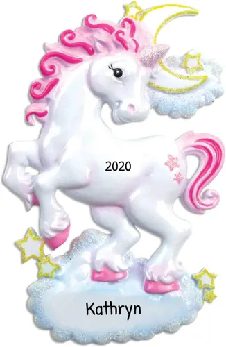 Miniatura 7 de Adornos de Navidad Personalizados de Carrusel 2025 - Adornos Personalizados de Carrusel de Navidad Adorno de Unicornio Personaje para Niñas Niña