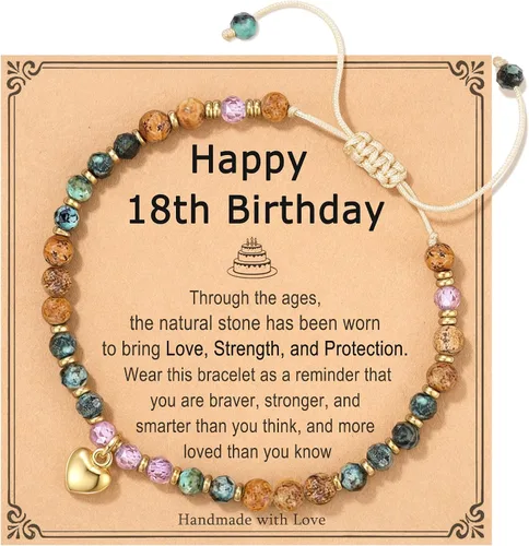 Miniatura 17 de HGDEER Regalos de cumpleaños para mujer, pulsera única de piedra natural, para mujeres, adolescentes, niñas, regalos de moda para amigas, mejores