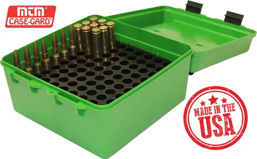Miniatura 3 de MTM Case-Gard R-100-10 Deluxe Caja de munición 100 rondas Compatible con 22-250 243 270 308 Win 30-06 Incluye bandejas interiores ajustables
