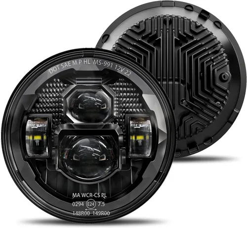HWSTAR Par de faros delanteros LED redondos 1000% brillantes antideslumbrantes de 7 pulgadas, compatibles con Jeep Wrangler JK, JKU, TJ, LJ, Chevy,
