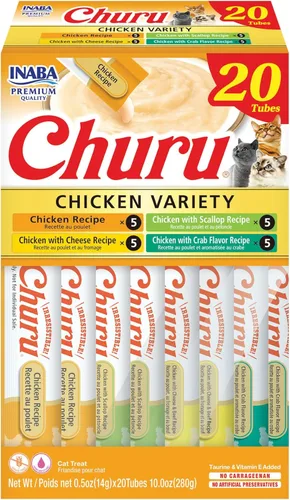 Miniatura 30 de INABA Churu - Bocadillos para gatos, puré cremoso para gatos, sin cereales, que se puede lamer y exprimir, suplemento con vitamina E y taurina, 0.5