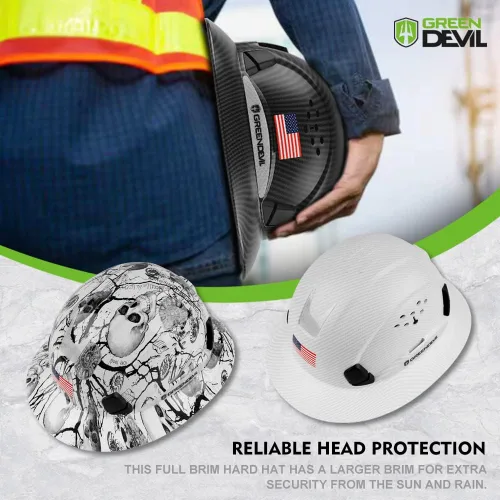 Miniatura 6 de GREEN DEVIL Casco de seguridad de construcción ventilado de ala completa, casco de seguridad aprobado por la OSHA Cascos De Construccion ABS