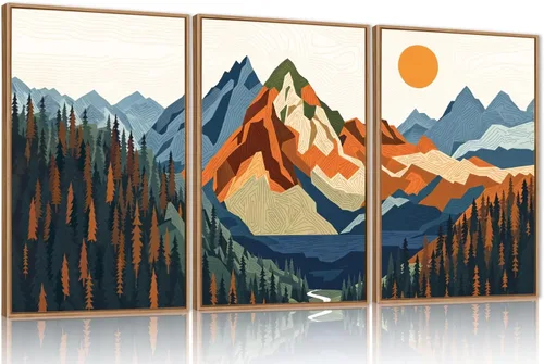 Miniatura 38 de FWIEXA Juego de Arte de Lienzo Bohemio Enmarcado para Pared, Cuadros Botánicos Verde Salvia Decoración de Pared, Impresiones de Arte de Plantas