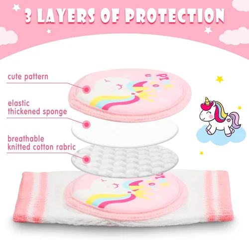 Miniatura 3 de Preboun 6 pares de rodilleras de bebé para gatear antideslizantes, protectores de rodilla transpirables para niños y niñas, 0-3 años de edad