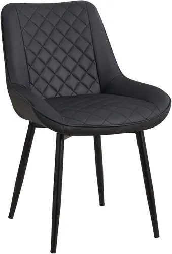 Miniatura 7 de Silla de Comedor, Sillas de Comedor Modernas con Cojines Gruesos, Sillas de Comedor de Cocina y Salón Tapizadas en Cuero Sintético con Patas Negro