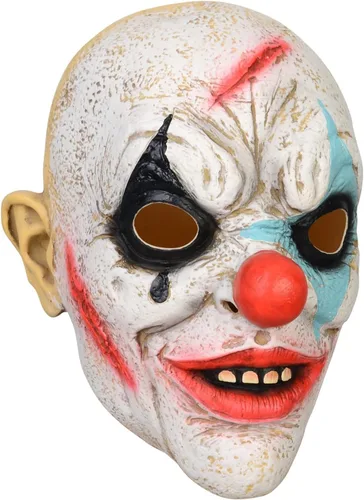 Miniatura 3 de Máscara de látex de demonio horrible para Halloween, payaso aterrador, accesorios de cosplay de payaso aterrador, máscara de zombi de llama
