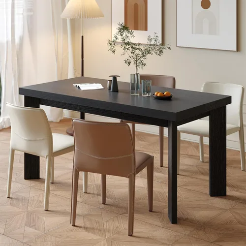 Miniatura 9 de Bigbiglife Mesa de comedor de 63 pulgadas para 6, mesa de comedor para interiores y exteriores con patas de madera, mesa de cocina con mesa grande