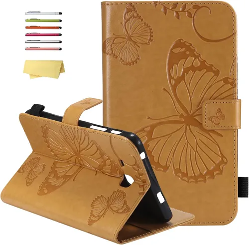 Miniatura 13 de Funda para Samsung Galaxy Tab A 7.0 2016 (SM-T280/T285) con portalápices [Encendido/apagado automático] Folio Stand Smart Magnetic Wallet Embossed