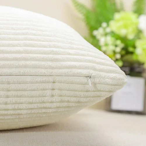 Miniatura 155 de Artscope Fundas de Almohada de Pana a Rayas Acogedoras Súper Suaves Decorativas Cuadradas Fundas de Cojín para Sofá Sillón Dormitorio Decoración