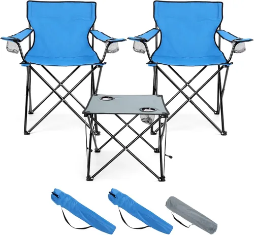 Miniatura 12 de HaSteeL Silla de Camping, Silla Plegable Extra Grande para Adultos, Silla de Campamento Plegable con Portavasos, Portátil para Pesca al Aire Libre