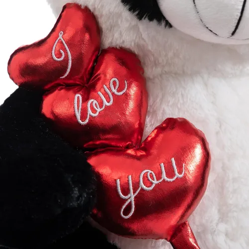 Miniatura 7 de HollyHOME I Love You Panda - Panda de peluche con corazones rojos y lazo, regalo de 20 pulgadas