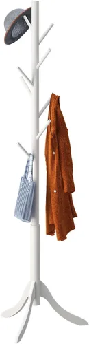 Miniatura 11 de Perchero Independiente, Soportes de Abrigos para Entrada, Perchero de Bambú Colgador de Sombreros 8 Ganchos para Chaqueta, Bolso, Perchero