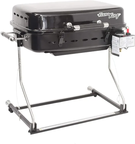 Miniatura 4 de Flame King - Barbacoa montada en remolque o RV YSNHT500 - Parrilla de gas para autocaravana - Superficie de cocción de 214 pulgadas cuadradas
