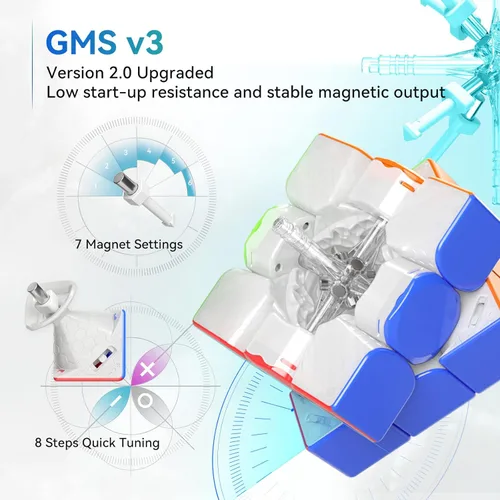 Miniatura 6 de GAN 12 Maglev UV, Cubo de velocidad adhesivo 3x3 sin pegatinas Gans 56mm, cubo mágico de rompecabezas, juguetes para niños, adolescentes y adultos