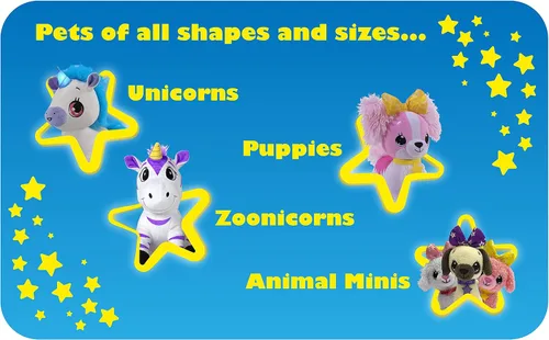 Miniatura 5 de Pets - Animales de peluche con luz LED - Cachorro Cavalier azul esponjoso con lazo morado