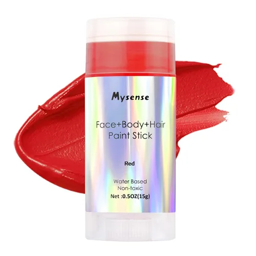 Miniatura 9 de Mysense Pintura en barra para el cabello facial y corporal morado pastel, a base de agua, lavable y temporal, pintura corporal crema no tóxica