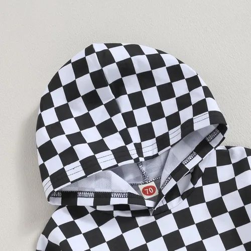 Miniatura 3 de Ropa para bebé recién nacido, con bloques de color, sudadera con capucha, conjuntos de ropa de otoño e invierno, 0-3T