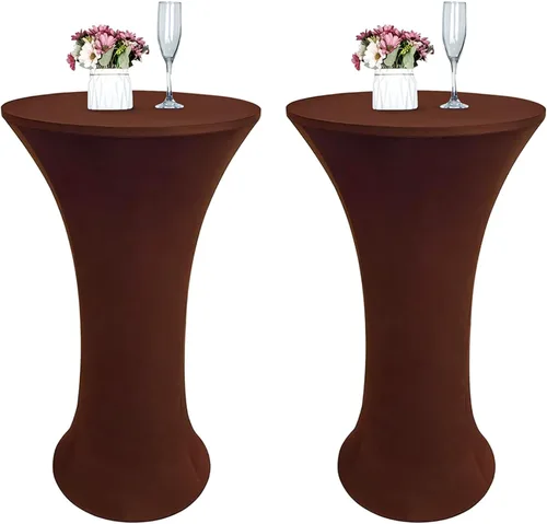 Miniatura 16 de Mantel de Mesa de Cóctel de Spandex Negro de 24x43 Pulgadas Ajustado Mesa de Bar Redonda Elástico Cubiertas de Mesa de Cóctel Highboy para Banquete