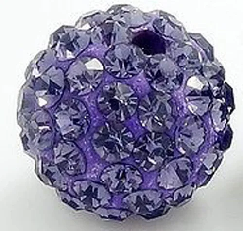Miniatura 20 de RUBYCA Pave - Cuentas de arcilla de cristal checo para joyería Shamballa (20 unidades, 0.472 pulgadas, morado claro)