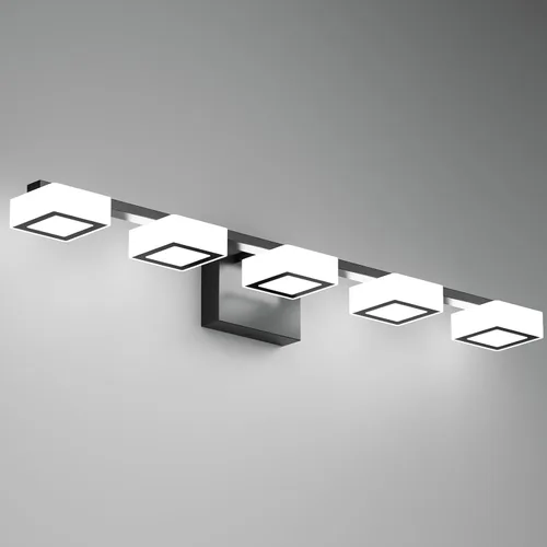 Miniatura 13 de Luminarias LED Modernas de Baño Sobre Espejo, 3 Luces de Tocador Regulables, Luz de Tocador de Baño Acrílica Negro Mate, 2700K-6500K Ajustable