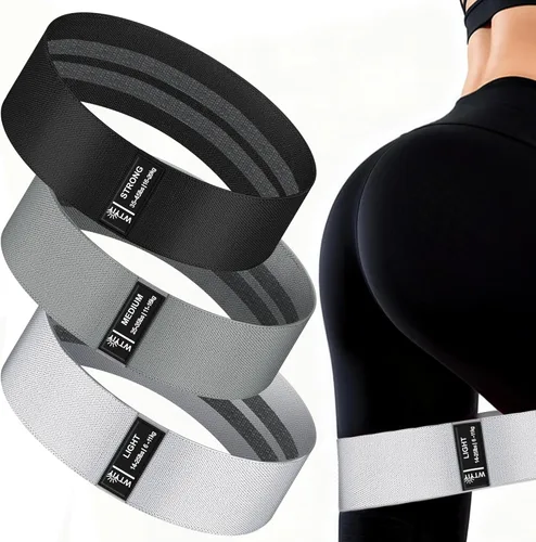 Bandas de resistencia de tela para entrenamiento, bandas de ejercicio antideslizantes de 3 niveles para hombres y mujeres, equipo de bandas de