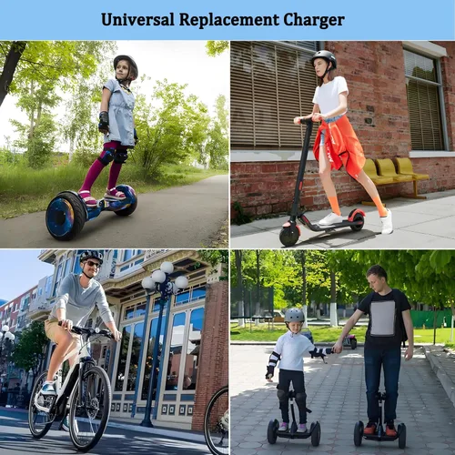 Miniatura 6 de Cargador eléctrico de scooter de 42 V 2 A para baterías de litio de 36 V, cable de carga con 4 enchufes, compatible con adaptador de corriente