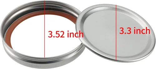 Miniatura 2 de 16 tapas de conservas adecuadas para anillos de boca ancha, tapas de tarro de masón premium con bandas/anillos para bola de boca ancha
