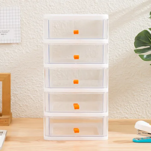 Miniatura 5 de Gagee Mini cajones de almacenamiento apilables de 5 cajones, cómodas de plástico con cajones para artes y manualidades, herramientas pequeñas