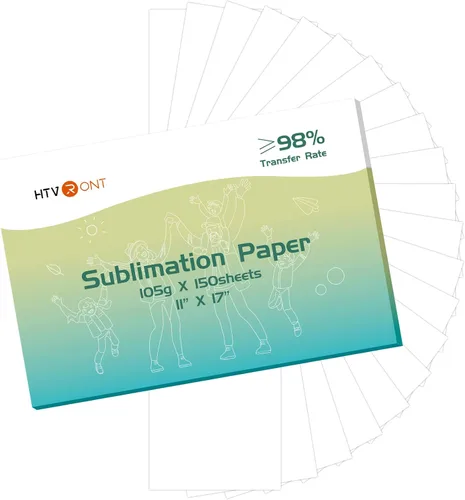 HTVRONT Papel de sublimación de 11 x 17 pulgadas, 150 hojas de excelente liberación de tinta de transferencia de sublimación para vasos, tazas,