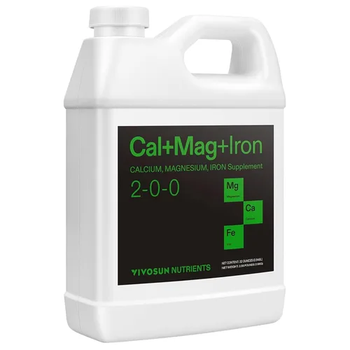 VIVOSUN Cal+Mag+Iron (2-0-0), Suplemento de Calcio, Magnesio y Hierro, Fertilizante Líquido de Nutrientes para Todas las Plantas, Alimento Vegetal