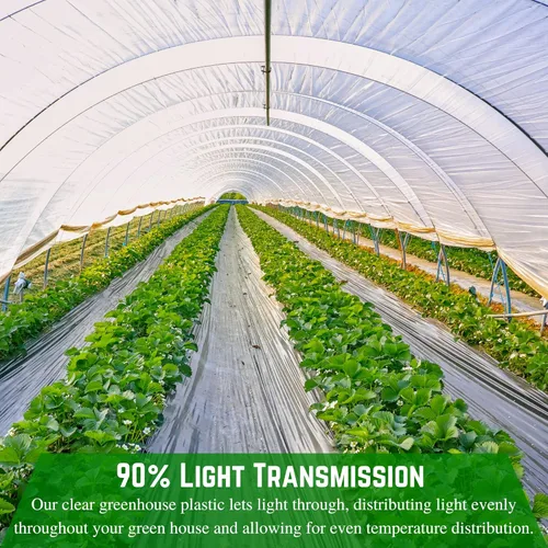 Miniatura 5 de Farm Plastic Supply - Lámina de plástico transparente para invernaderos - 6 mil - (24 x 25 pies) - Película de polietileno resistente a los rayos