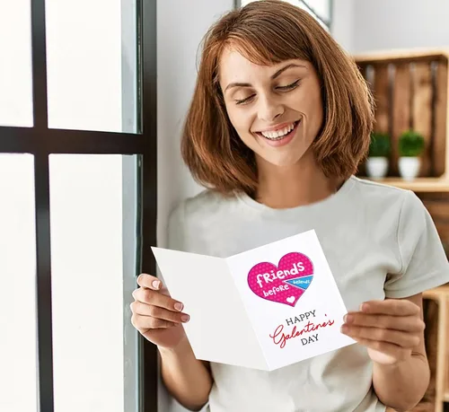 Miniatura 5 de D4DREAM Tarjetas de feliz día de Galentines para sus amigos antes de Bellends Galentines Day Tarjeta de regalo para amigos, mejor amiga, tarjeta