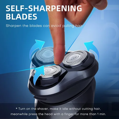 Miniatura 4 de Maquinilla de afeitar eléctrica para hombres, rasuradora eléctrica recargable 3D impermeable IPX7 para hombres húmedos y secos, maquinilla