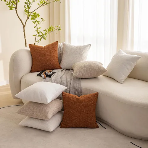 Miniatura 4 de Juego de 2 fundas de almohada neutras para otoño, 18 x 18 pulgadas, color beige, para cama, almohadas decorativas para sofá