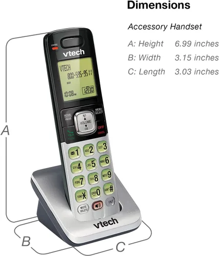 Miniatura 10 de Teléfono Vtech DECT 6.0 con identificador de llamadas / llamada en espera, plata / negro con 2 auriculares inalámbricos, Plateado 2 Teléfonos Plata